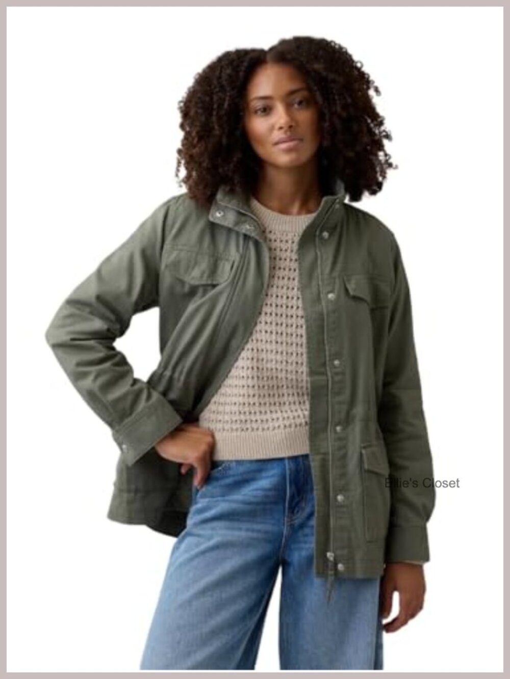 Cotton Utility Jacket Long Sleeve Lightweight Water Resistant
